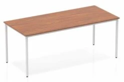 Nova Walnut Straight Table Box Frame Leg Silver -Furniture Sale Shop impulse straight table 1800 walnut box frame leg silver