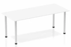 Polar White Straight Table Post Leg -Furniture Sale Shop impulse straight table 1800 white post leg silver