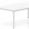 Polar White Trapezium Table 1600 Box Frame Leg Silver -Furniture Sale Shop impulse trapezium table 1600 white box frame leg silver