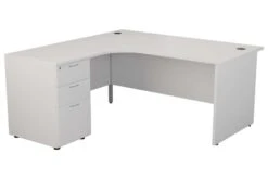 Kestral White Panel Desk And Pedestal -Furniture Sale Shop kestral white