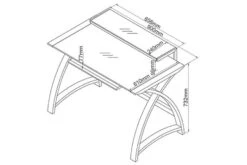 Curve Computer Desk -Furniture Sale Shop line draw pc201 2
