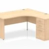 Solar Maple Corner Panel Desk And Pedestal -Furniture Sale Shop maple crescent panel bundle right