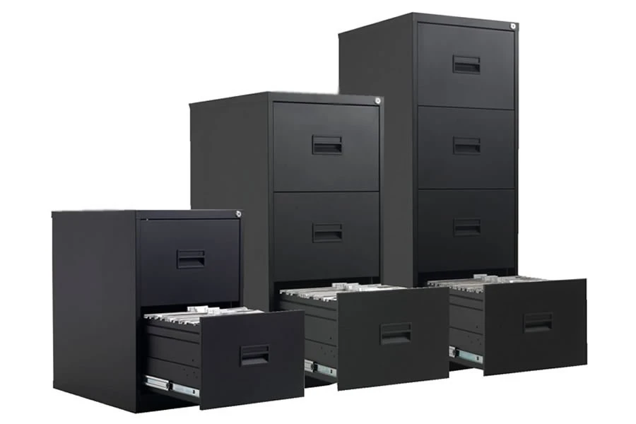 Mod Black Steel Filing Cabinets 4 Mod Black Steel Filing Cabinets - Image 2