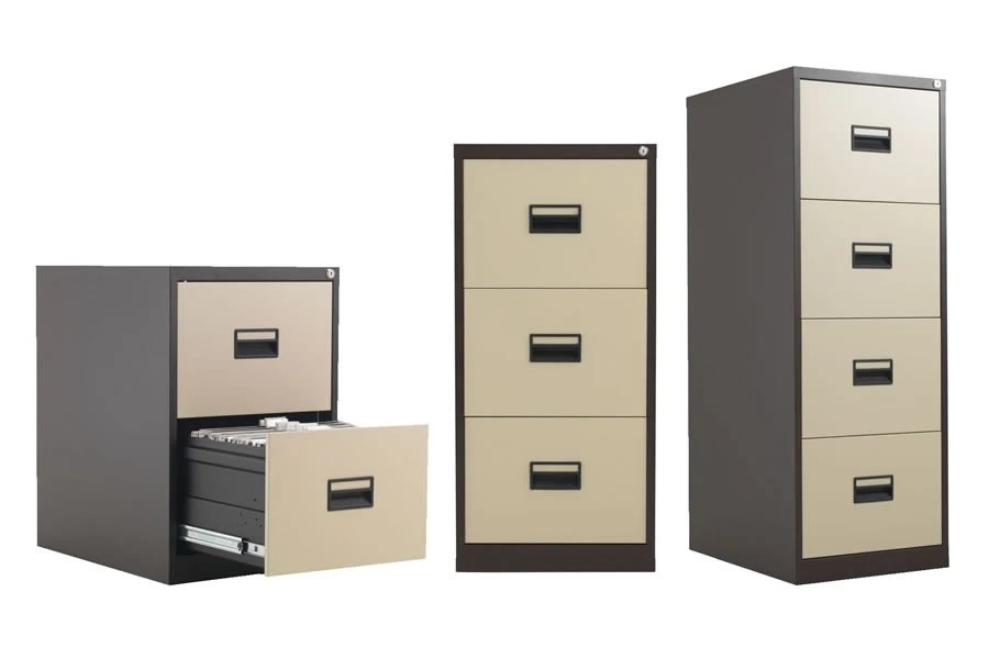 Mod Brown Steel Filing Cabinets 4 Mod Brown Steel Filing Cabinets - Image 2