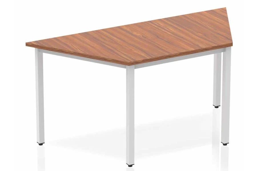 Nova Walnut Trapezium Table 1600 Box Frame Leg Silver 3 Nova Walnut Trapezium Table 1600 Box Frame Leg Silver