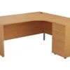 Kestral Corner Panel Desk And Pedestal -Furniture Sale Shop opr1612cwsrpplustesdhp3be front 45