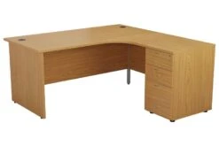 Kestral Corner Panel Desk And Pedestal -Furniture Sale Shop opr1612cwsrpplustesdhp3ok front 45