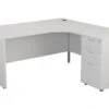 Kestral White Panel Desk And Pedestal -Furniture Sale Shop opr1612cwsrpplustesdhp3wh front 45