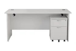 Kestral White Panel Promo Desk And Pedestal 8 Kestral White Panel Promo Desk And Pedestal -Furniture Sale Shop opr1680pplustesmp2wh front