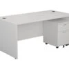 Kestral White Panel Promo Desk And Pedestal -Furniture Sale Shop opr1680pplustesmp2wh front 45