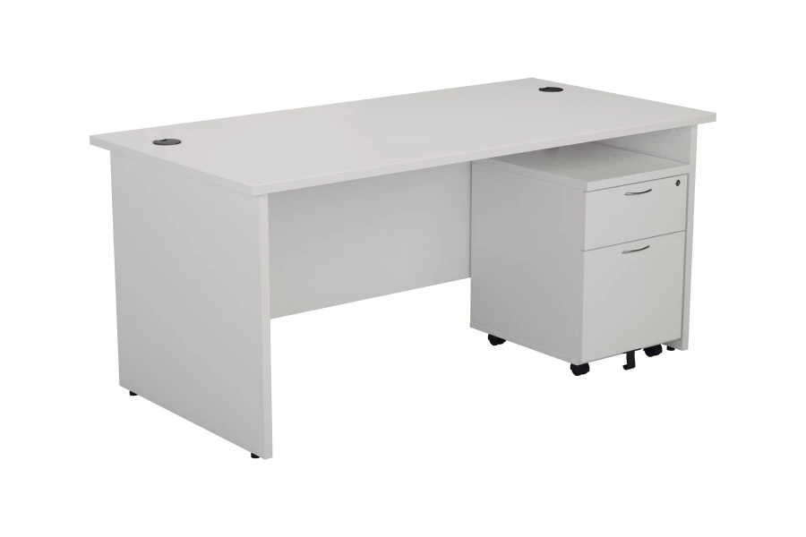 Kestral White Panel Promo Desk And Pedestal 3 Kestral White Panel Promo Desk And Pedestal