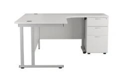 Kestral White Corner Desk And Pedestal -Furniture Sale Shop ost1612cwsrclplustesudp3wh side