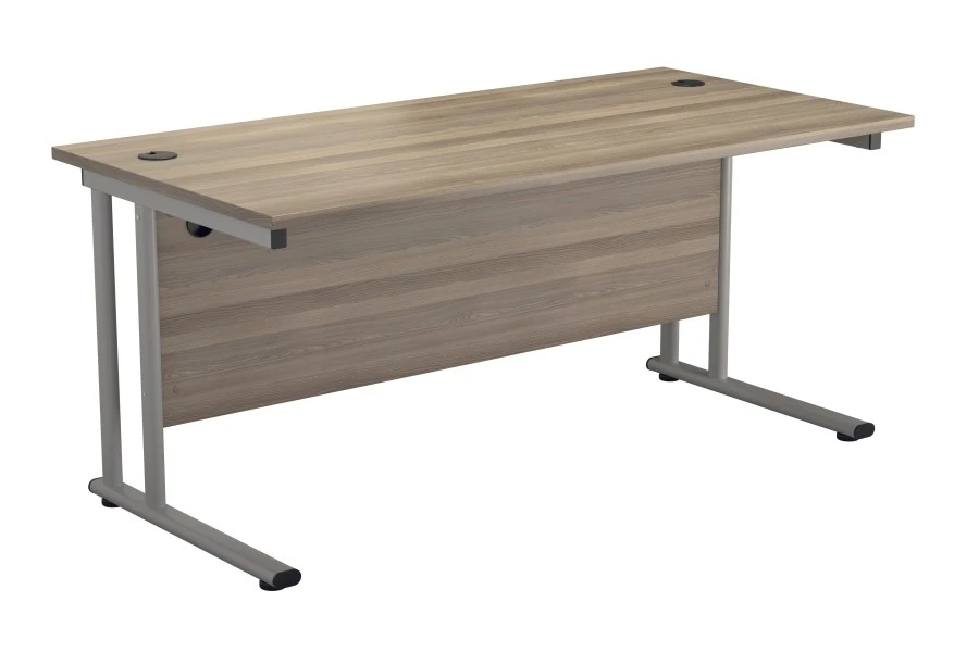 Kestral Grey Oak Rectangular Cantilever Desk 3 Kestral Grey Oak Rectangular Cantilever Desk