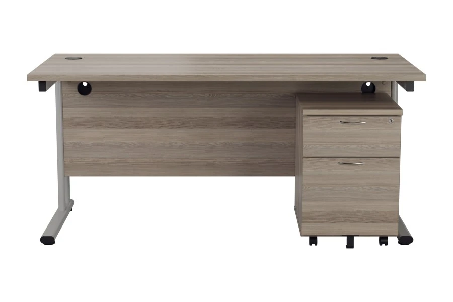 Kestral Grey Oak Promo Desk And Pedestal 4 Kestral Grey Oak Promo Desk And Pedestal - Image 2