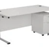 Kestral White Promo Desk And Pedestal -Furniture Sale Shop ost1680recclplustesmp2wh front 45