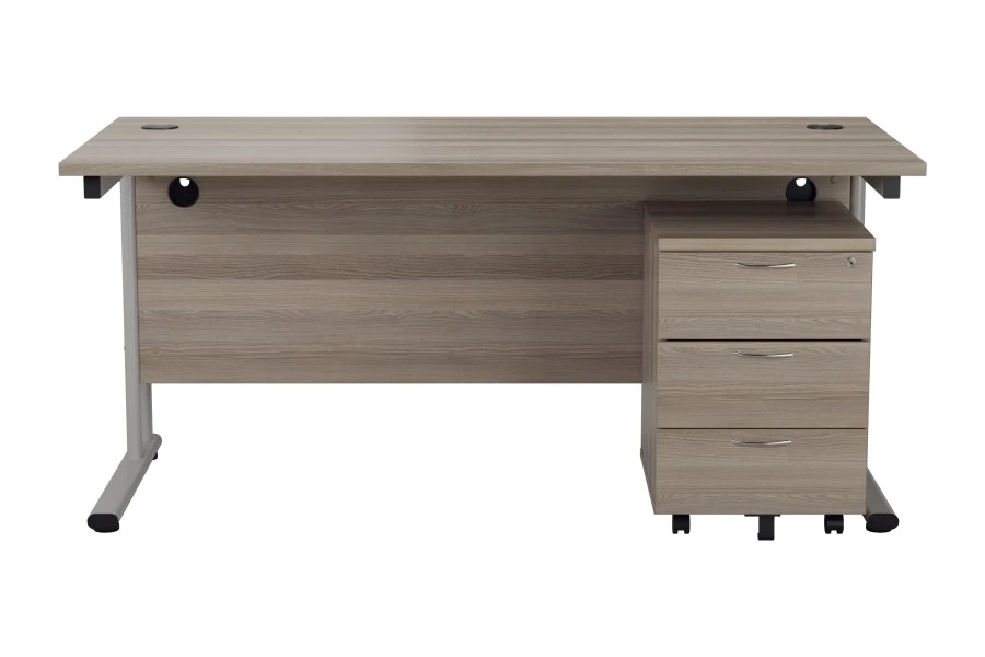Kestral Grey Oak Promo Desk And Pedestal 5 Kestral Grey Oak Promo Desk And Pedestal - Image 3