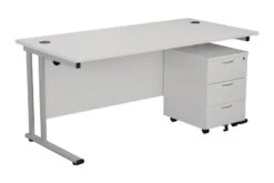 Kestral White Promo Desk And Pedestal -Furniture Sale Shop ost1680recclplustesmp3wh front 45