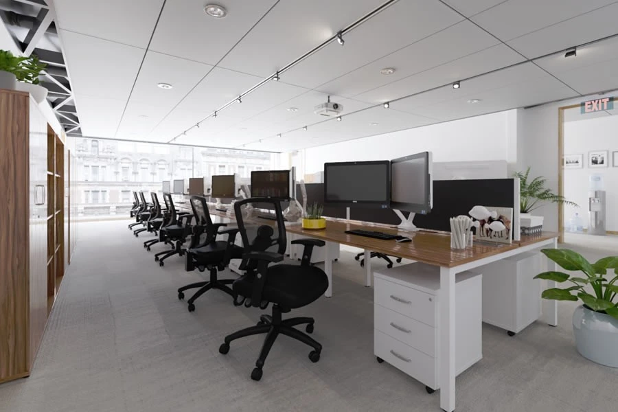 Portland 3 Person Single Bench Desk 5 Portland 3 Person Single Bench Desk - Image 3