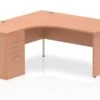 Price Point Beech Corner Panel Desk And Pedestal -Furniture Sale Shop price point beech panel workstation left hand 1600mm