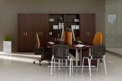 Nova Walnut 2400 Boardroom Table-Panel Leg -Furniture Sale Shop roomshot 13 walnut