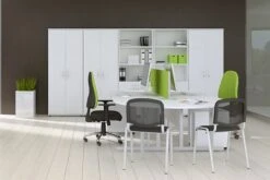 Polar White 2 Drawer Desk High Side Filer 7 Polar White 2 Drawer Desk High Side Filer -Furniture Sale Shop roomshot 17 white 4