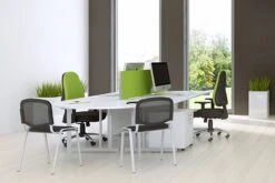Polar White 1200mm Round Meeting Table -Furniture Sale Shop roomshot 18 white 4