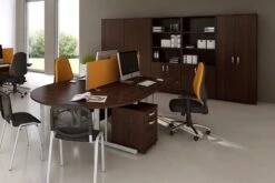 Nova Walnut 2400 Boardroom Table-Panel Leg -Furniture Sale Shop roomshot 9 walnut 1