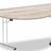 Gladstone Grey Oak Semi Circular Folding Table - 1600mm Wide -Furniture Sale Shop semi circular table
