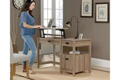 Riser Height Adjustable Desk -Furniture Sale Shop sit stand desk salt oak 4