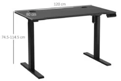 Black Height Adjustable Standing Desk -Furniture Sale Shop vinsetto 120 cm x 60 cm electric height adjustable standing desk 3