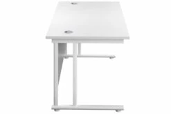 Kestral White Rectangular Cantilever Desk -Furniture Sale Shop white top white frame 5
